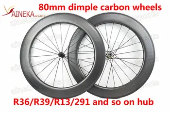 Full carbon roți de adâncime 80mm golf suprafață de carbon roți, dimple surfacecarbon roți dimple carbon roți pentru biciclete