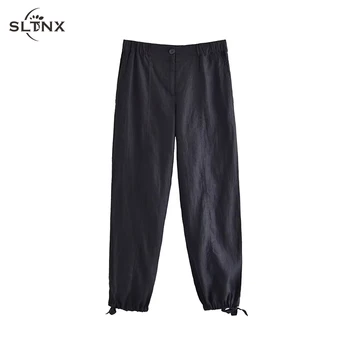 SLTNX 2023 Femeie de Moda Pantaloni de Vara Pantaloni de Creion de sex Feminin Talie Mare, cu Funda Decor Pantaloni Casual Ladies Loose Pant