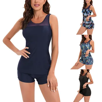 Două Piese De Costume De Baie Pentru Femei, Cu Pantaloni Scurți, Costume De Baie Atletic Lumina Bord Pantaloni Scurți Femei De Floarea-Soarelui Bikini Top De Înot De Sus