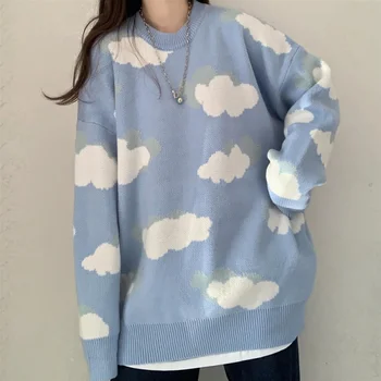 Pulovere Femei Harajuku Preppy Chic Minunat De Simplu Soft Liber De Toamnă De Primăvară De Adolescenti Tricotaje Moda Casual Fete Coreene Pulover
