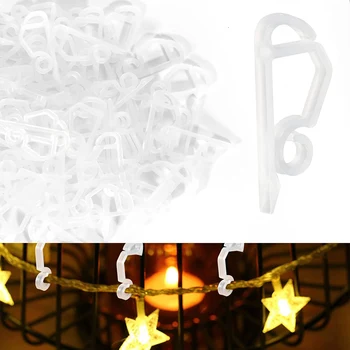 120 Pachet de Crăciun Lumina Clipuri Exterior -rezistent la Intemperii Lumina de Crăciun Umerase Cârlige Jgheab pentru Vacanta de Craciun Alb