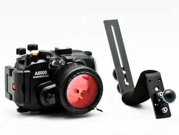 Meikon aparat de Fotografiat Subacvatic, Carcasa Pentru Sony A6000 (16-50mm) 40m/130ft + scufundări mâner + 67mm Roșu scufundări filtru