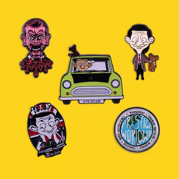De înaltă Calitate, Mr. Bean Umor Comic Email Pin Bărbați Brosa 90 de Arta Retro Insigna Fan de Colectare Pin Cadou Haine Accesorii