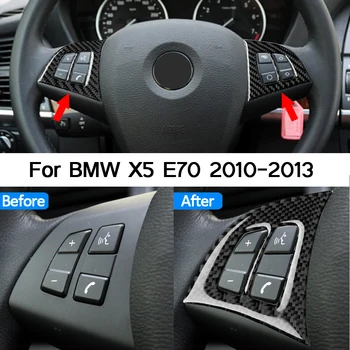 Pentru BMW X5 E70 2010-2013 Accesorii Auto Real Fibra de Carbon Butoane de pe Volan Și Decalcomanii Autocolante Auto Huse Auto