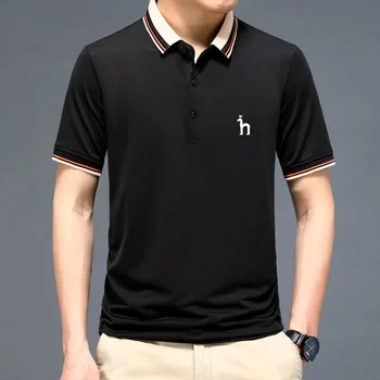 Tricou POLO barbati HAZZYS Broderie Logo Vara Brand de Lux din Bumbac cu Maneci Scurte T-Shirt pentru Bărbați de Afaceri de Moda Casual, Camasi Barbati