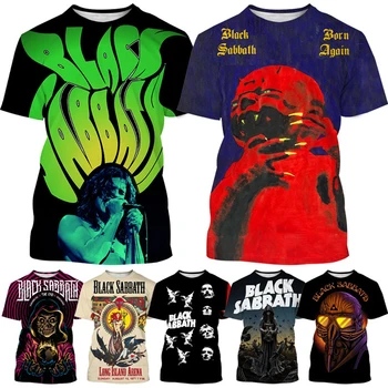 Trupa britanica Black Sabbath 3D de Vară pentru Bărbați Hip-hop Print Cool tricou Unisex Rock Punk cu mânecă Scurtă de Moda de Top Casual
