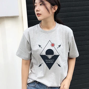 Vara Noi de sex Feminin de Moda T-shirt Desene animate Răsărit de Imprimare Tricou Femei Universul Credinței Harajuku Casual Maneca Scurta Tricou Femme