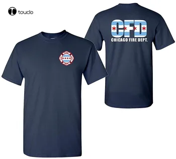 New Sosire T-Shirt Departamentul De Pompieri Din Chicago Maltese Cross W/Chicago Steag Pe 2 Fețe T-Shirt După Cum Se Vede Pe Tv Casual Din Bumbac Tricou Unisex