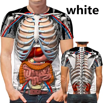 2023 Craniul Nou Tricou Barbati Gotic Schelet 3D Imprimate Haioase Barbati Tricou Organelor Interne Moda T-Shirt cu Maneci Scurte Îmbrăcăminte