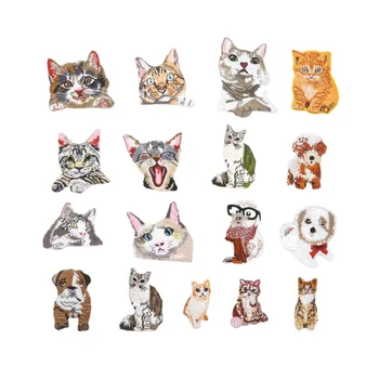 50pcs/Lot de Lux de Buzunar Animal Fun Broderie Patch-uri Câine Pisică Kitty Catelus Tricou Sac de Îmbrăcăminte, Accesorii Decor Ambarcațiuni Aplicatiile