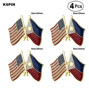 U. S. A.& Filipine Prietenie Flag Pin Pin Rever Insigna Brosa Icoane 4buc