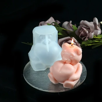 3D Dragoste Urs Mucegai Urs Inima Silicon Mucegai Săpun Manual Mucegai pentru DIY Fondant Bomboane Tort Cupcake-Decor