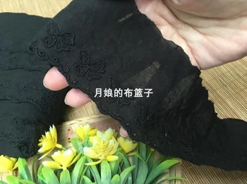 2 Metri/lot 6,5 cm Lățime Model Fluture Negru Cusut de Îmbrăcăminte Dccesorries DIY Manual Dantela din Bumbac Tesatura Tapiterie