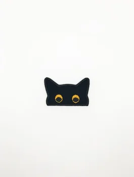 Kawaii Pisica Neagra Broderie Patch-uri de Fier pe Decor pentru articole de Îmbrăcăminte T-shirt, Jacheta de Animale Desene animate Drăguț Un cadou pentru iubitorii de pisici