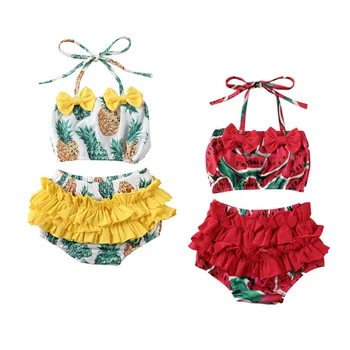 Citgeett de Vară 1-4 ani Copilul Fetita Ananas Tankini de Costume de baie costume de Baie Bikini Set de Baie Înot Beachwear