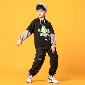 Copii Kpop Hip Hop Îmbrăcăminte Topuri Tricou Hanorac Streetwear Casual Pantaloni pentru Fete Băiat de Jazz Imbracaminte Costum de Haine