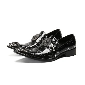 En-gros de Afaceri Negru Pantofi Handmade cu bombeu de oțel formale Pantofi pentru Bărbați Aluneca pe Piele Rochie ShoesSize 36-47