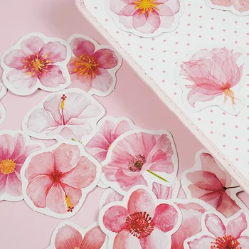 45 buc/cutie autoadezive cutie autocolant Roz cherry mici proaspete de mare frumusețe telefon mobil caz decorative mâna net autocolant