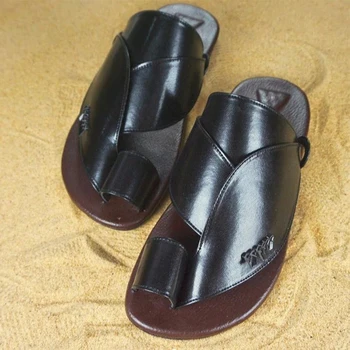 Bărbați Vintage Roman Sandale de Vara Dimensiuni Mari, 48 De Pantofi de sex Masculin Papuci din Piele Pu Deget de la picior Deschis în aer liber, Petrecere pe Plaja Sandale Plate 2022