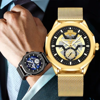 Noi NIBOSI Bărbați Ceas Marca Sport de Lux Cuarț Mens Ceasuri din oțel Inoxidabil rezistent la apă, Cronograf Ceasuri Relogio Masculino