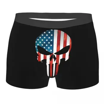 Steagul American Schelet Punisher Craniu Lenjerie De Corp De Sex Masculin Sexy Imprimate Personalizate Boxeri Chiloți Boxeri Soft Chiloți