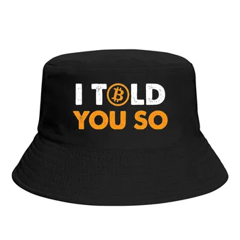 Ți-Am Spus Eu Bitcoin Bărbați Femei Pălărie Găleată De Camping Windproof Gros Panama Vizor Capac Pălării De Soare Pescar Capace