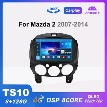 TS10 Radio Auto Android 11 Multimedia Player Video pentru Mazda 2 Mazda2 2007-2014 Navigare Carplay DSP QLED 360 Camera Nu 2din