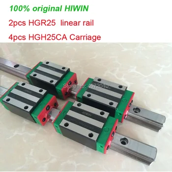 2 buc 100% originale liniare HIWIN de ghidaj HGR25 - 200mm 250mm 300mm 350mm + 4buc HGH25CA sau HGW25CA liniar transportul