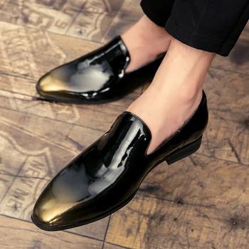 Pantofi Eleganti Pentru Barbati Coafor De Nunta Pantofi Pentru Bărbați Elegant Brand Italian De Brevete Din Piele Pantofi De Costum Barbati Formale Sunt Sensibili Aluneca Pe Pria