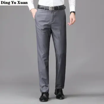 Barbati Solid Negru Gri Rosu Costum Pantaloni Stil Coreean Summer Business Casual Drept Formal Pantaloni Office Barbati Albastru Nunta Pantaloni
