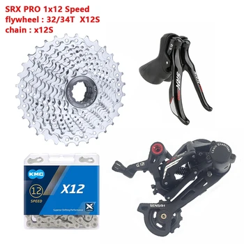 SENSAH SRX PRO 1x12 Viteza Frana Disc Hidraulic Groupset 12V Drum de Biciclete cu Schimbator Spate Saboți Set pentru Pietriș Piese de Biciclete