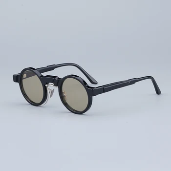Kub Maske N3 Rotund Negru Mat Optice, ochelari de Soare Barbati de Moda Clasic Original Designer Acetat Solare Ochelari cu Ambalaj