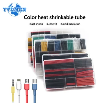 74-850PCS Heat Shrink Tube Set, mufei de trecut pe Tub Thermofitl pentru Cabluri din Sârmă de Izolare Psihiatru Ambalaj Contracție 2:1/3:1 Kit