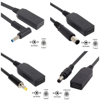 30CM USB 3.1 Tip C de sex feminin la DC 20V 5.5x2.1mm 4.0x1.7mm 4.5x3.0mm 7.4x5.0mm 11x5mm Priza de Putere PD Emulator de Declanșare Cablu de Încărcare