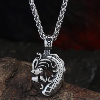 din oțel inoxidabil barbati viking Dragon Scandinave colier colier cu amuleta valknut punga de cadou