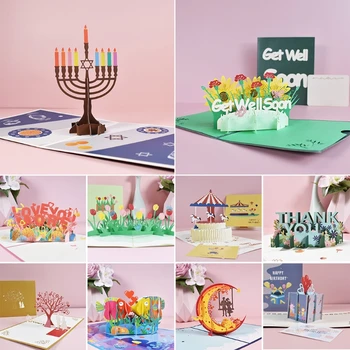 3D pentru a Primi Bine în Curând Carte Pop-Up Flori Felicitare Simpatie Mamele Zi de Nunta Aniversare de Ziua de nastere cărți Poștale