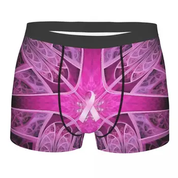Personalizate de culoare Roz Breast Cancer Ribbon boxeri Barbati Imprimate 3D de sex Masculin Breathbale Lenjerie Chilotei, Boxeri