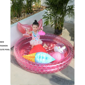 Runda Îngroșat PVC Gonflabile Sirena Cerc de Înot de uz Casnic Baie pentru Copii Piscina Ocean Mingea Organizator de Apă Echipament de Joc