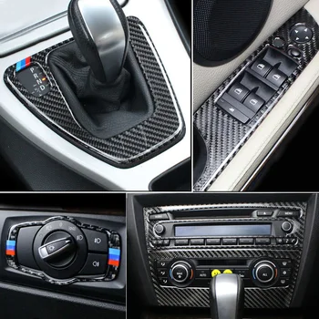 Accesorii Pentru BMW Seria 3 E90 E92 E93 Fibra de Carbon Interioară a Schimbătorului de viteze Aer Conditionat CD Panou Usa Capac Cotiera Tapiterie Autocolant