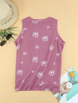 Femei maiouri de Vara 2023 Star Imprimare Pulover Vesta Femei fără Mâneci T-shirt De pe Umăr Haine Trend Bluze Elegante