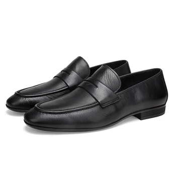Afaceri de pantofi pentru Bărbați, acoperă picioarele, cap rotund, piele, stil, din piele, respirabil