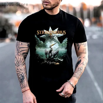 STRATOVARIUS BANDA 1 Negru Nou tricou Rock Trupa Rock Tricou Rock Tricou Casual cu Maneci Scurte T Shirt Noutate de Top Tee Plus Dimensiune