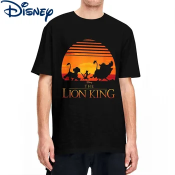 Barbati pentru Femei Disney Lion King Tricouri Clasice Apus de soare Echipa Pur Haine de Bumbac Maneca Scurta Grafice Imprimate T-Shirt