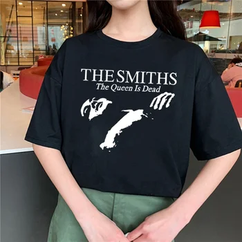 Barbati din Bumbac Tricou Topuri de Vara Smiths \A Murit Regina\ - T-Shirt, 1980, Indie, Morrissey Dimensiune mai Mare Homme Negru T-shirt