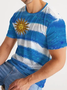 Moda Uruguay Pavilion Grafic de Imprimare 3D pentru Bărbați T-shirt Vara O Guler Maneci Scurte Strada Topuri Largi