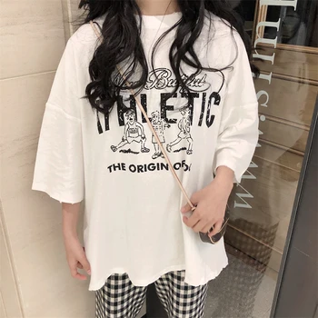 Harajuku Supradimensionat Tricou y2k Topuri de Moda Bumbac Amuzant grafic t-shirt Femei Îmbrăcăminte de Streetwear Studenți coreeni verde Tees