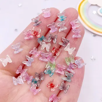 100buc Rășină Colorate Mini Drăguț Fluture Cristal Nail Art Flatback Stras Aplicatiile DIY Nunta Album Decor Meserii SL753