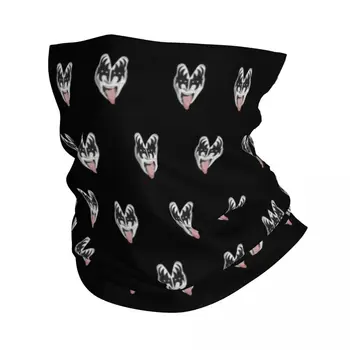 Demonul formatiei Kiss Gene Simmons Metal Bandană Neck Gaiter Tipărite Masca Eșarfă Cald Bentita Hiking pentru Barbati Femei Adulte Lavabil