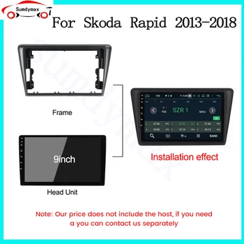 9inch Auto 2din Radio Fascia pentru Skoda Rapid 2013 2014 2015 2016 Masina Cadru Fascia Adaptor Radio Android Dash Montaj Panou Kit