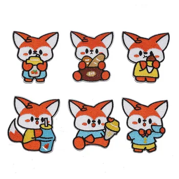 Desene animate drăguț Animal Patch-uri Pentru Haine Copii Fox Auto-adeziv Aplicatiile de Broderie Pe Blugi Călcat Pe Tricou DIY Swe Decorative